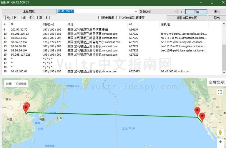 Vultr路由追踪