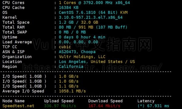 Vultr云服务器IO测试