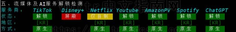 流媒体解锁测试
